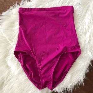 NWOT Spanx High Waisted Magenta Swim Bottoms 10